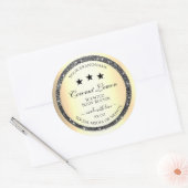 Lichtgevende Zilveren Glitter Goud Effect Product  Ronde Sticker (Envelop)