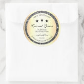 Lichtgevende Zilveren Glitter Goud Effect Product  Ronde Sticker (Tas)