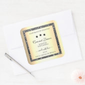 Lichtgevende Zilveren Glitter Goud Effect Product  Vierkante Sticker (Envelop)