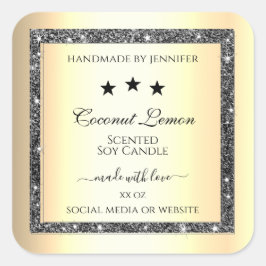 Lichtgevende Zilveren Glitter Goud Effect Product Vierkante Sticker