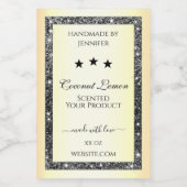 Lichtgevende Zilveren Glitter Goud Effect Product  Voedselcontainer Etiket (Enkel label)