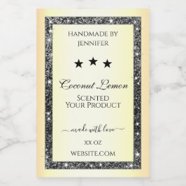 Lichtgevende Zilveren Glitter Goud Effect Product Voedselcontainer Etiket