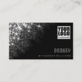 Lichtgevende Zilveren Glitter Sterren Professionee Visitekaartje (Voorkant)