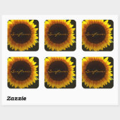 Lichtgevende Zonnebloem Vierkante Sticker (Vel)