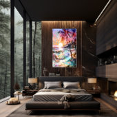 Lichtgevende Zonsondergang Muurkunst🌅 Canvas Afdruk