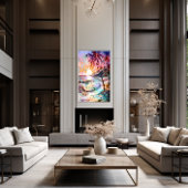 Lichtgevende Zonsondergang Muurkunst🌅 Canvas Afdruk