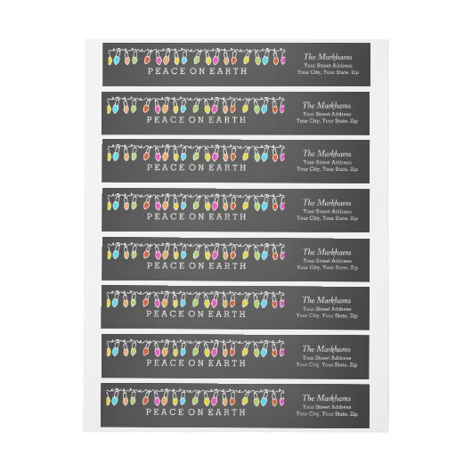 Lichtgewicht Adresetiketten voor de vrede op aarde (Vel)