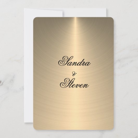 Lichtgewicht gouden bruiloft kaart (Achterkant)