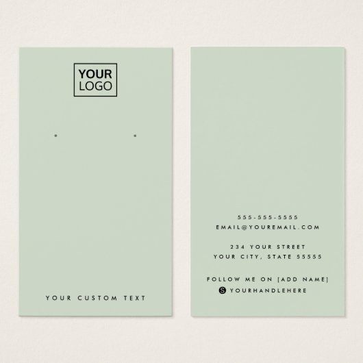 Lichtgewicht groene, aangepaste logo-oorenkaart visitekaartje (Voorkant /achterkant)