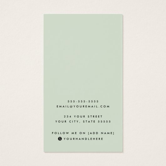 Lichtgewicht groene, aangepaste logo-oorenkaart visitekaartje (Achterkant)