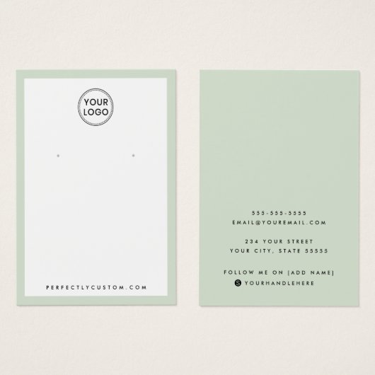 Lichtgewicht groene grens logo-oormerskaart visitekaartje (Voorkant /achterkant)