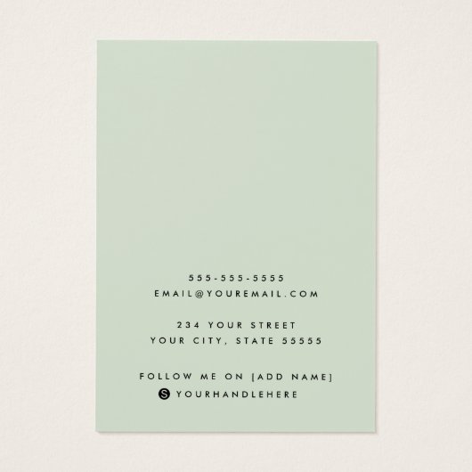 Lichtgewicht groene grens logo-oormerskaart visitekaartje (Achterkant)