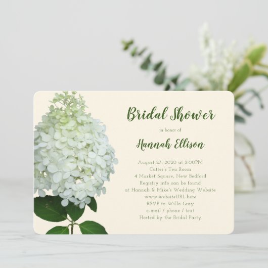Lichtgewicht Hydrangea Big Flower Vrijgezellenfees Kaart (Staand voorkant)