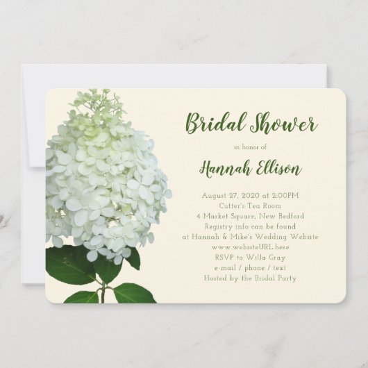 Lichtgewicht Hydrangea Big Flower Vrijgezellenfees Kaart (Voorkant)