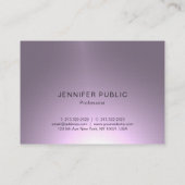 Lichtgewicht Paarse elite Glam Design Luxe Profess Visitekaartje (Achterkant)
