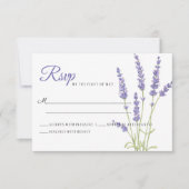 Lichtgewicht Paarse lavender Flowers Weddenschap R RSVP Kaartje (Voorkant)