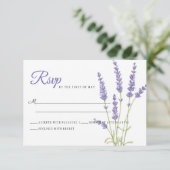 Lichtgewicht Paarse lavender Flowers Weddenschap R RSVP Kaartje (Staand voorkant)