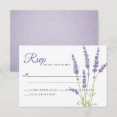 Lichtgewicht Paarse lavender Flowers Weddenschap R RSVP Kaartje (Voorkant / Achterkant)