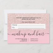 lichtgewicht roos goudglitter roze cadeaubon (Achterkant)