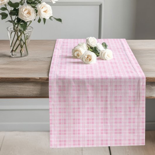 Lichtgewicht Roze Plaid Runner Minimalist Decor Lange Tafelloper