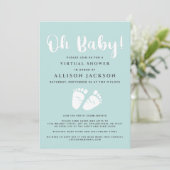 Lichtgewicht virtuele Baby shower Baby min. wit Kaart (Staand voorkant)