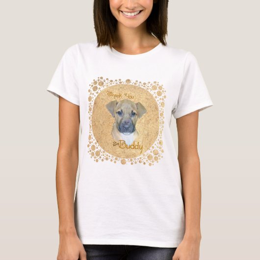 Lichtgewonde Pup - Gered! T-shirt (Voorkant)