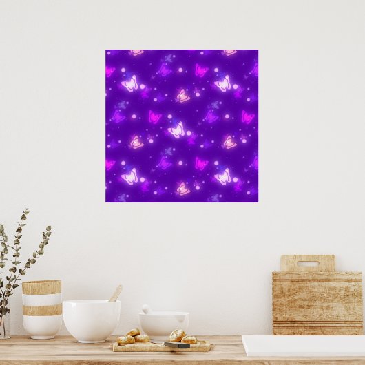 Lichtgloeibuis Violet Paars design Poster (Keuken)