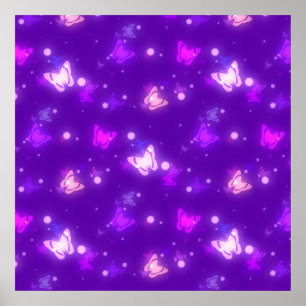 Lichtgloeibuis Violet Paars design Poster