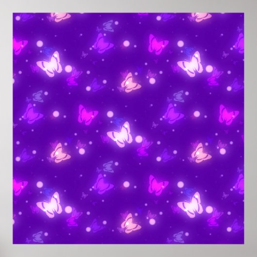 Lichtgloeibuis Violet Paars design Poster (Voorkant)