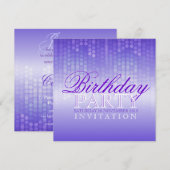 Lichtgloeiende glanzende Paarse feestverjaardagsui Kaart (Voorkant / Achterkant)