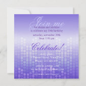 Lichtgloeiende glanzende Paarse feestverjaardagsui Kaart (Achterkant)