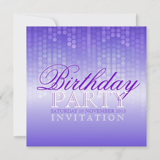 Lichtgloeiende glanzende Paarse feestverjaardagsui Kaart (Voorkant)
