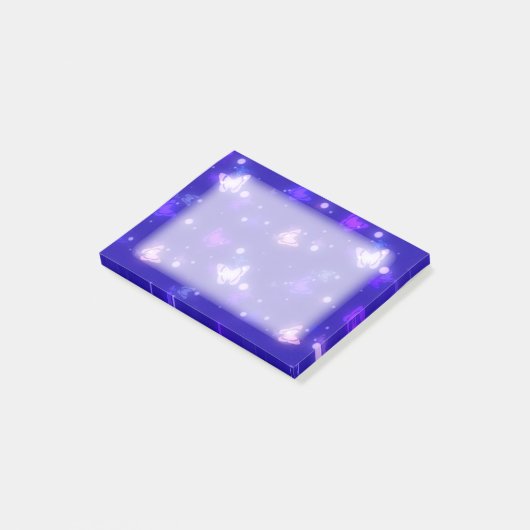 Lichtgloeiende knoppen Donkerblauw ontwerp Post-it® Notes (Schuin)