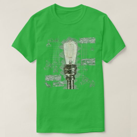Lichtgloeilamp — elektricien t-shirt (Design voorkant)