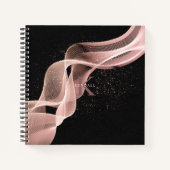 Lichtgolf en Sterrenstof Monogram Roze Goud ID781 Notitieboek (Voorkant)