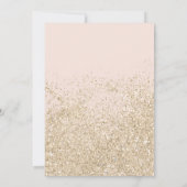 Lichtgoud glitter blush roze gender reveal baby kaart (Achterkant)