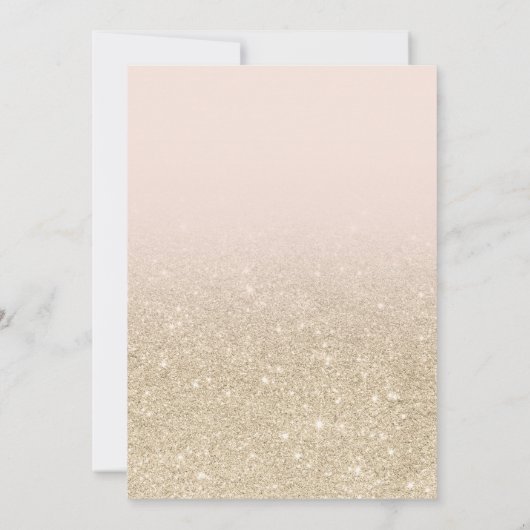 lichtgoud glitter sparkles roze ombre zoet 16 kaart (Achterkant)