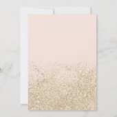 lichtgouden glitter blush roze elegante kerkbruine kaart (Achterkant)