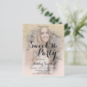 lichtgouden glitter elegant fotobudget Sweet 16 (Staand voorkant)