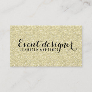 Lichtgouden Glitter en Sparkles Event Designer Visitekaartje