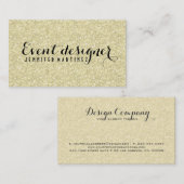 Lichtgouden Glitter en Sparkles Event Designer Visitekaartje (Voorkant / Achterkant)