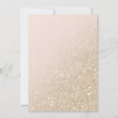 lichtgouden glitter roze ombre block baby shower kaart (Achterkant)