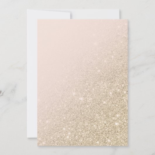 lichtgouden glitter roze ombre block baby shower kaart (Achterkant)