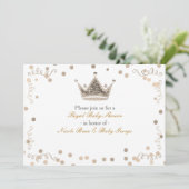 Lichtgouden Royal Crown & Confetti Party Invitatio Kaart (Staand voorkant)
