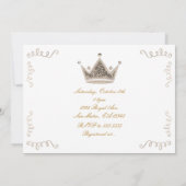 Lichtgouden Royal Crown & Confetti Party Invitatio Kaart (Achterkant)