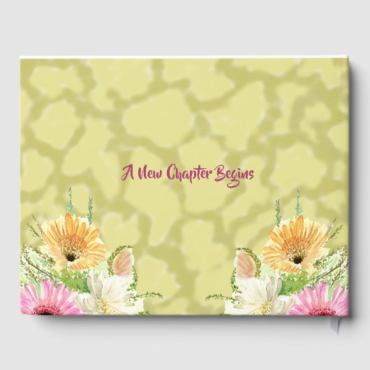 Lichtgouden Wildbloemen Afrikaans Amerikaans Paar Gastenboek (Achterkant)