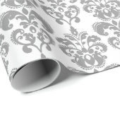 LICHTGRAAD EN WITTE DAMASKPATROON 2 CADEAUPAPIER (Rol Hoek)