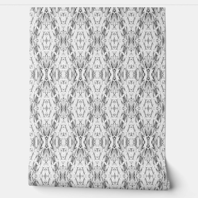 Lichtgrijs abstract geometriepatroon behang (Afrollen)