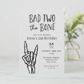 Lichtgrijs Bad Two The Bone 2e verjaardagsfeestje Kaart (Staand voorkant)
