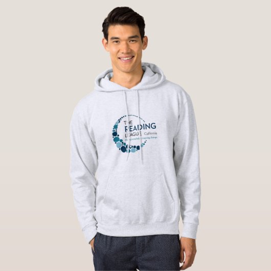 Lichtgrijs basic sweatshirt (slogan op rug) (Voorkant volledig)